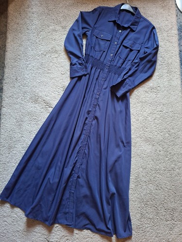 Navy blue long maxi shirt - navy,