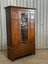Edwardian oak mirror door