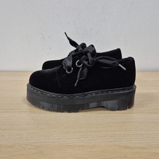 Dr Martens 1461 Holly Quad Black Soft Velvet Oxford Platform Shoes Uk 5 Eu 38