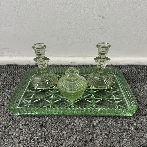 Antique art deco green glass - antique,