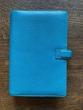 Filofax Finsbury Aqua Textured Leather Personal Organiser A5 VGC 
