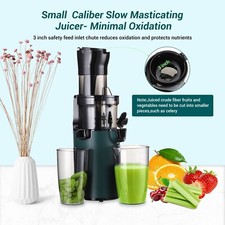 SOVIDER Juicer Machines Juice Yield Compact Slow Masticating With Brush Pulp Cup