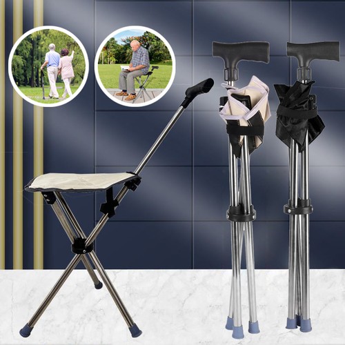 Portable walking stick seat - portable,