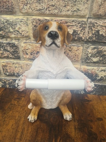 Dog brown and - , toilet