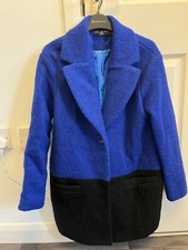 Little Mistress London Ladies Cobalt Blue Black Coat Size 10