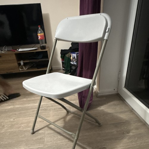 Grey metal folding chair - grey,