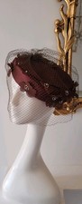 VINTAGE BROWN SATIN FLORAL