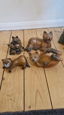wooden cat ornaments x 4