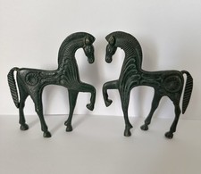 Pair of Mid Century Bronze Horse Ornaments