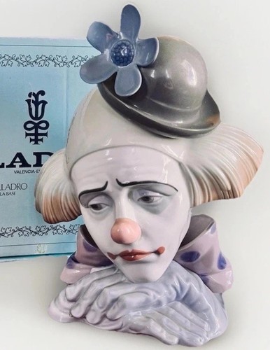 Lladro retired pensive clown - pensive, #