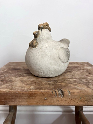 Ceramic chicken hen ornament - ceramic,
