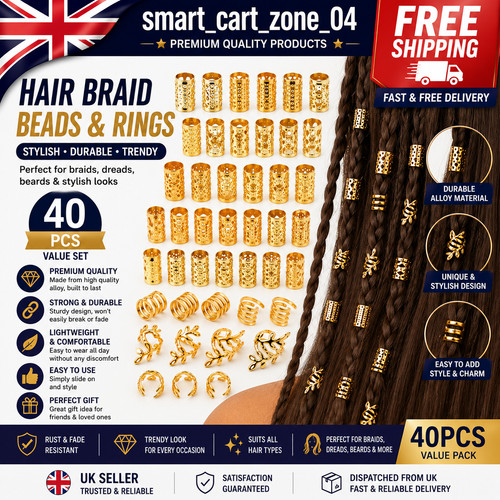 40pcs metal hair braid rings - 40pcs,