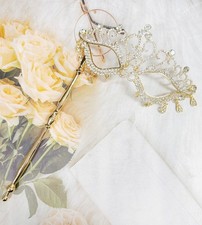 Gold masquerade Stick mask