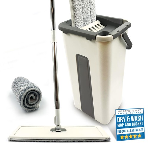 Flat mop and bucket set - bucket, wash