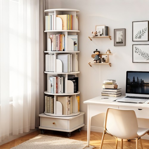 Tier rotating bookshelf - bookshelf, on