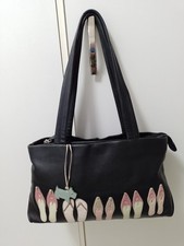 Radley leather shoulder bag/applique slipper design. Used, very good condition.