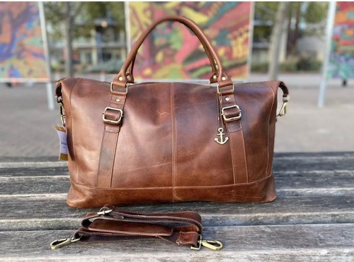 Genuine leather holdall - leather,