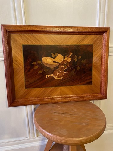 Vintage french marquetry art - vintage,
