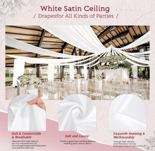4 Panels White Ceiling Drapes