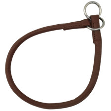 SECONDS HAND-CRAFTED ROLLED LEATHER CHOKE CHAIN COLLAR DOG STRONG BIG DOG TOUGH