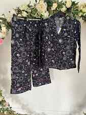 JOULES Womens Pyjamas PJS SET Size S 10 Napwell Navy Celestial Print NEW