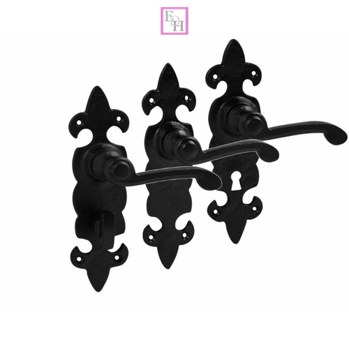 Black cast iron fleur lys - black, fleur-de-lys