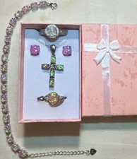Dazzling pink fire opal cross - dazzling,
