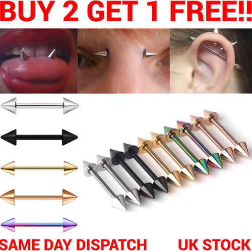 Tongue bar spike barbell - tongue,