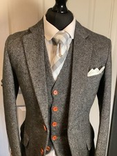 Mens Three Piece Suit Grey