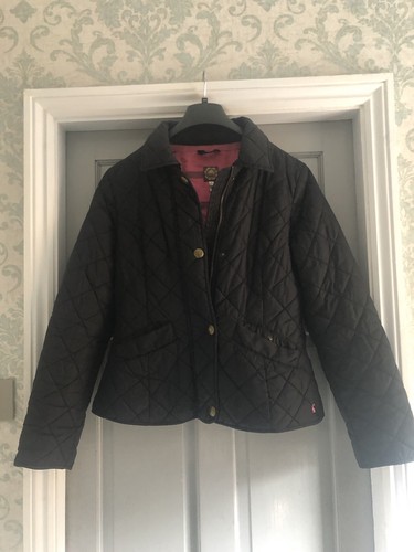 Joules black quilted jacket - black, 10