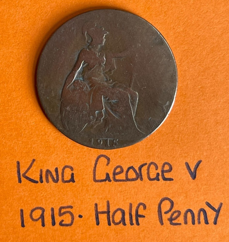 King george half penny - king,