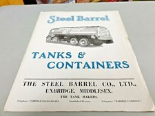 1950s STEEL BARREL UK Tanks & Containers Original Sales Brochure Petrol Tankers 