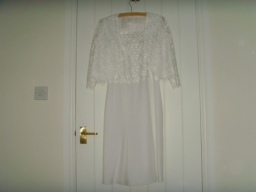 Cream bespoke lacy dress with - cream,