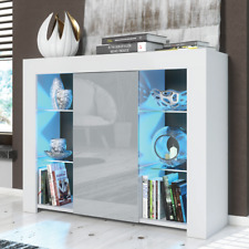 Modern Sideboard Display Cabinet I TV Stand I High Gloss Doors I Free LED Lights