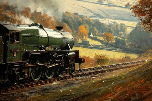 Steam train canvas picture - steam,
