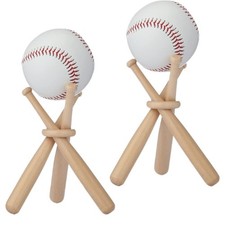Set of Wooden Baseball Stand