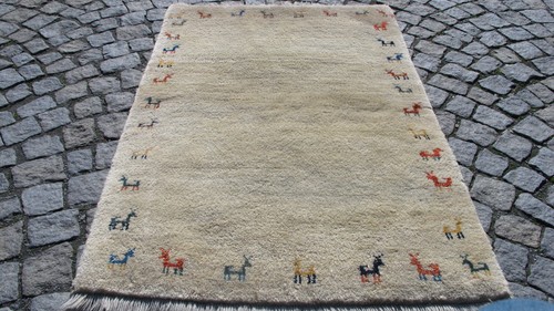 Vintage handmade gabbeh rug - handmade,
