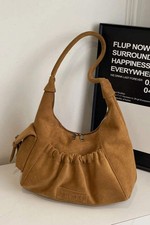 Women's Ruched Bag Suede