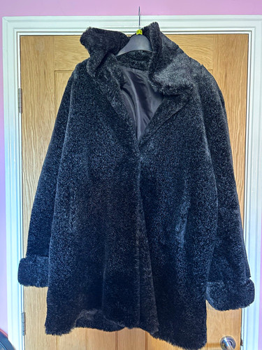 Black teddy faux fur collared - teddy,
