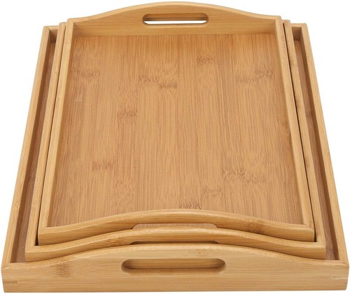 Bamboo serving trays - -, set