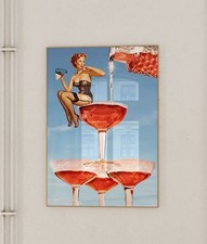 Blue Vintage Bar Cart Print