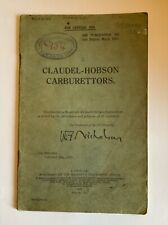 WWI Interwar RFC RAF Air Publication Claudel Hobson Carburettors manual