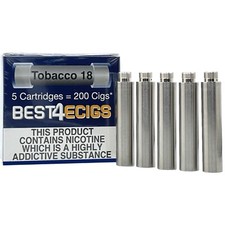 Best4ecigs Tobacco Cartomizer E-Cigarette Vape Cartridges 18mg (5 Pack)