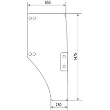 R/H DOOR GLASS FOR JOHN DEERE
