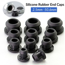 2.5~50.6mm Snap-on Hole Plug Silicone Rubber Blanking End Cap Seal Stopper Black