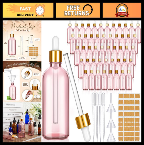 Pack 4oz pink glass bottles - 48,