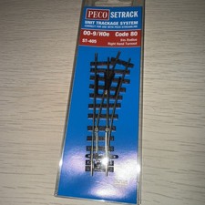 Peco ST-405 Narrow Gauge Setrack 9 Inch Radius Right Hand Point 009 / HOe