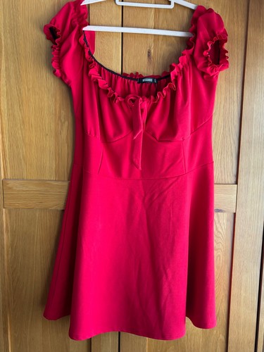 Red off the shoulder milk - red,