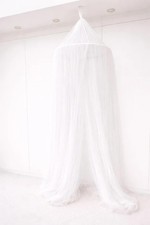White Tulle Canopy Nursery Cot