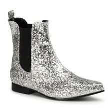 Funtasma Silver Glitter Chelsea Boot Size Medium (UK 10-11) Glam Rock Style